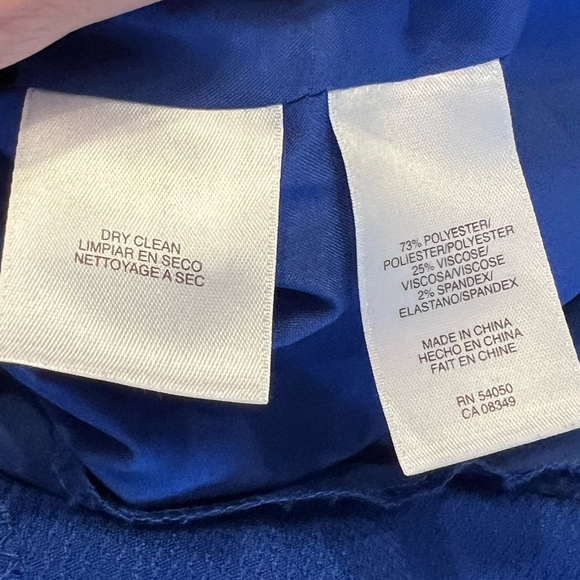 Anne Klein Royal Blue Fit and Flare Cap Sleeve Dress - Picture 6 of 6